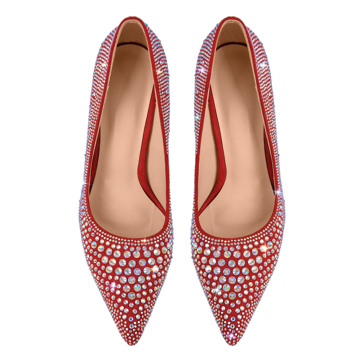Rhinestone Pointed Toe Stiletto Pumps - Onlymaker