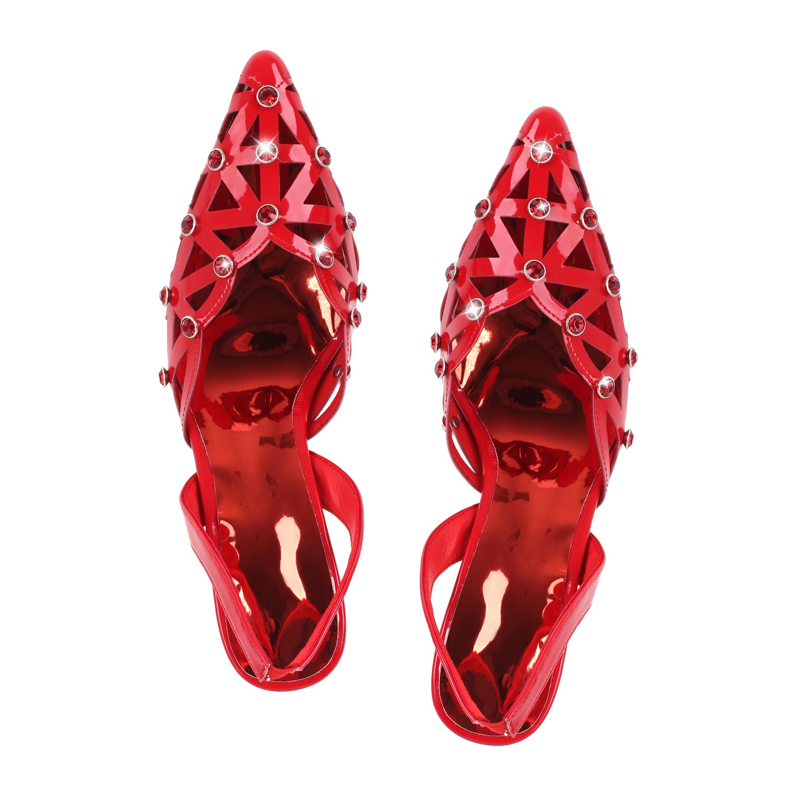 Pointed Toe Hollow Weave Slingback Pumps - Onlymaker