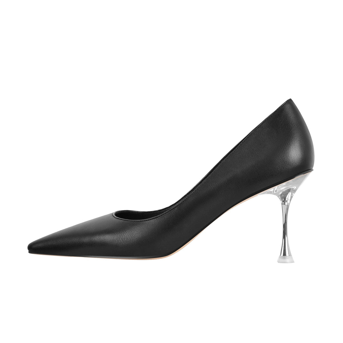 Black Slip on Mid Heel Pumps - Onlymaker