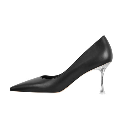 Black Slip on Mid Heel Pumps - Onlymaker