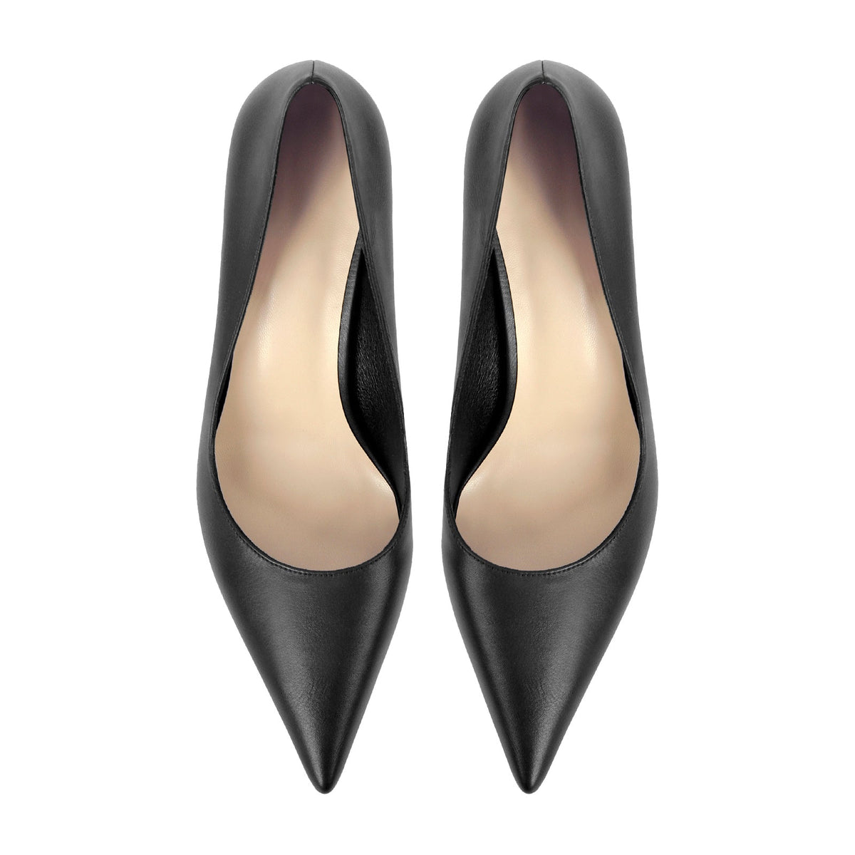 Black Slip on Mid Heel Pumps - Onlymaker