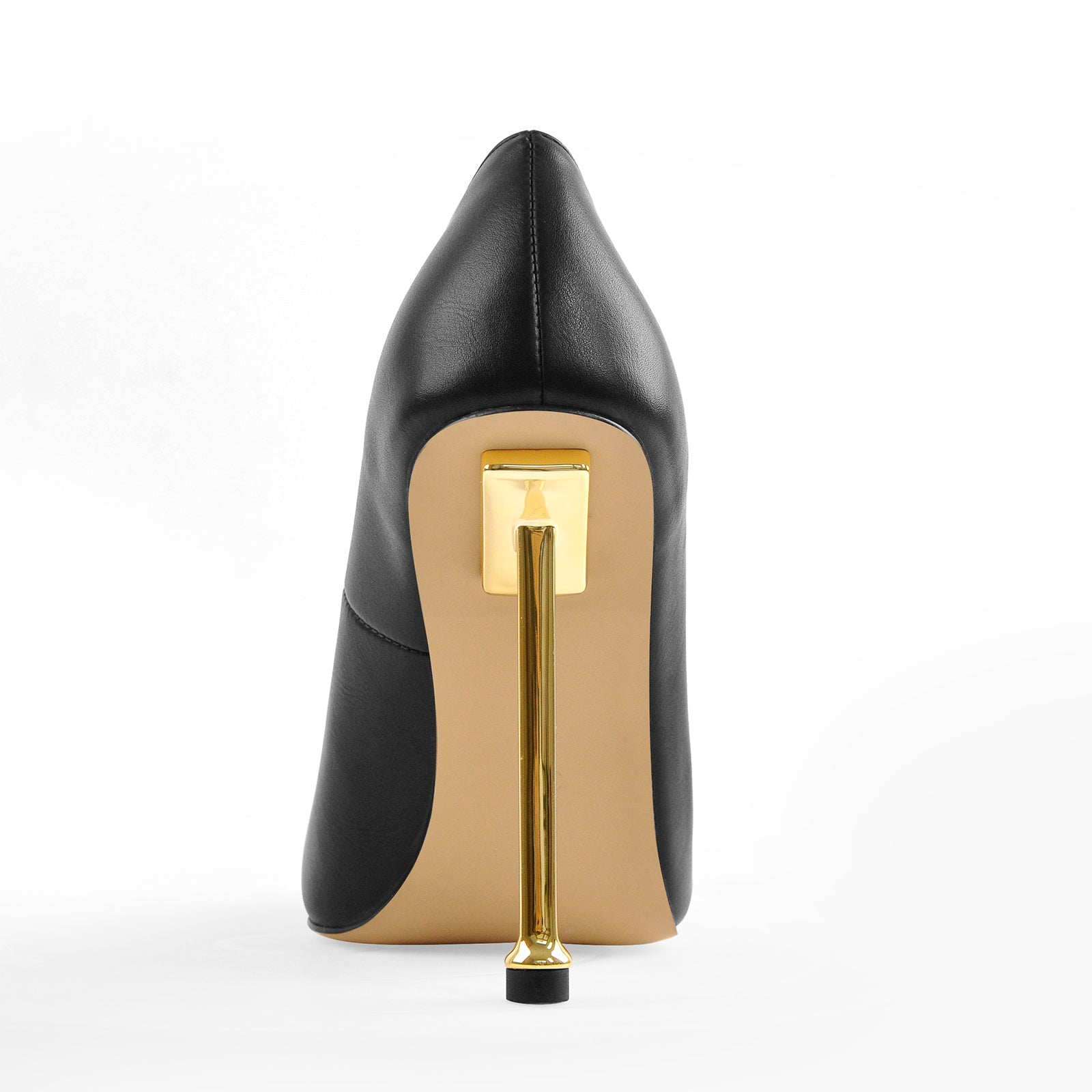 Matte Black High Metal Heels Stiletto Pumps - Onlymaker