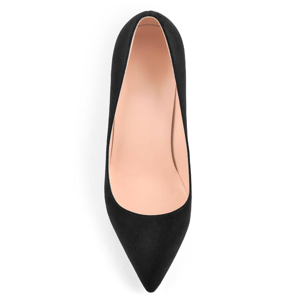 Black Suede Metal Heels Pointed Toe High Heel Pumps - Onlymaker
