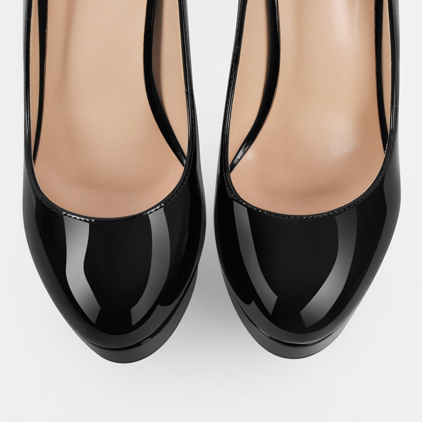 Round Toe Ankle Strap Platform Stiletto Pumps - Onlymaker