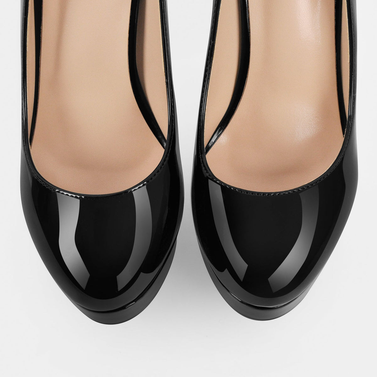 Round Toe Ankle Strap Platform Stiletto Pumps - Onlymaker