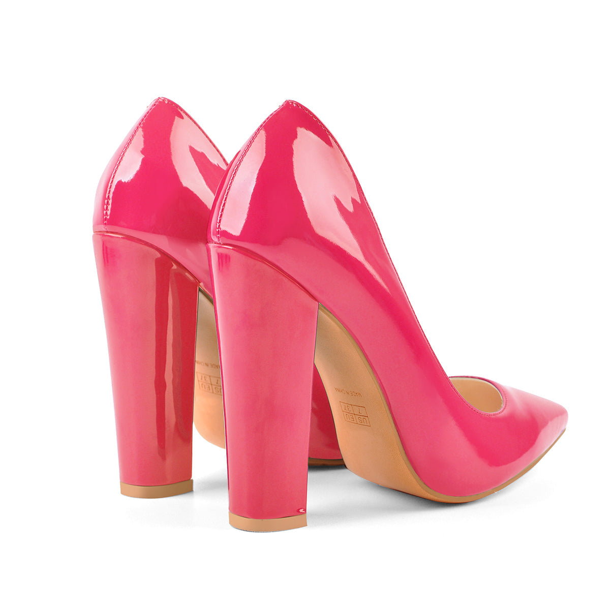 Basic Pumps Pointed Toe Chunky High Heels - Onlymaker