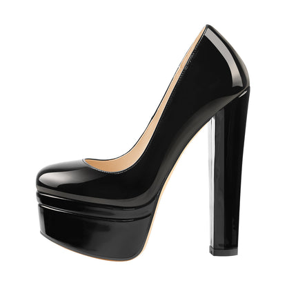 Onlymaker Pumps Classic Chunky High Heels - Onlymaker