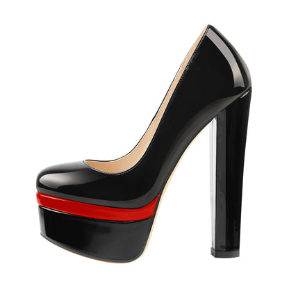 Onlymaker Pumps Classic Chunky High Heels - Onlymaker