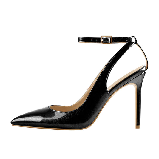 Pointed Toe Ankle Strap Stiletto Pumps - Onlymaker
