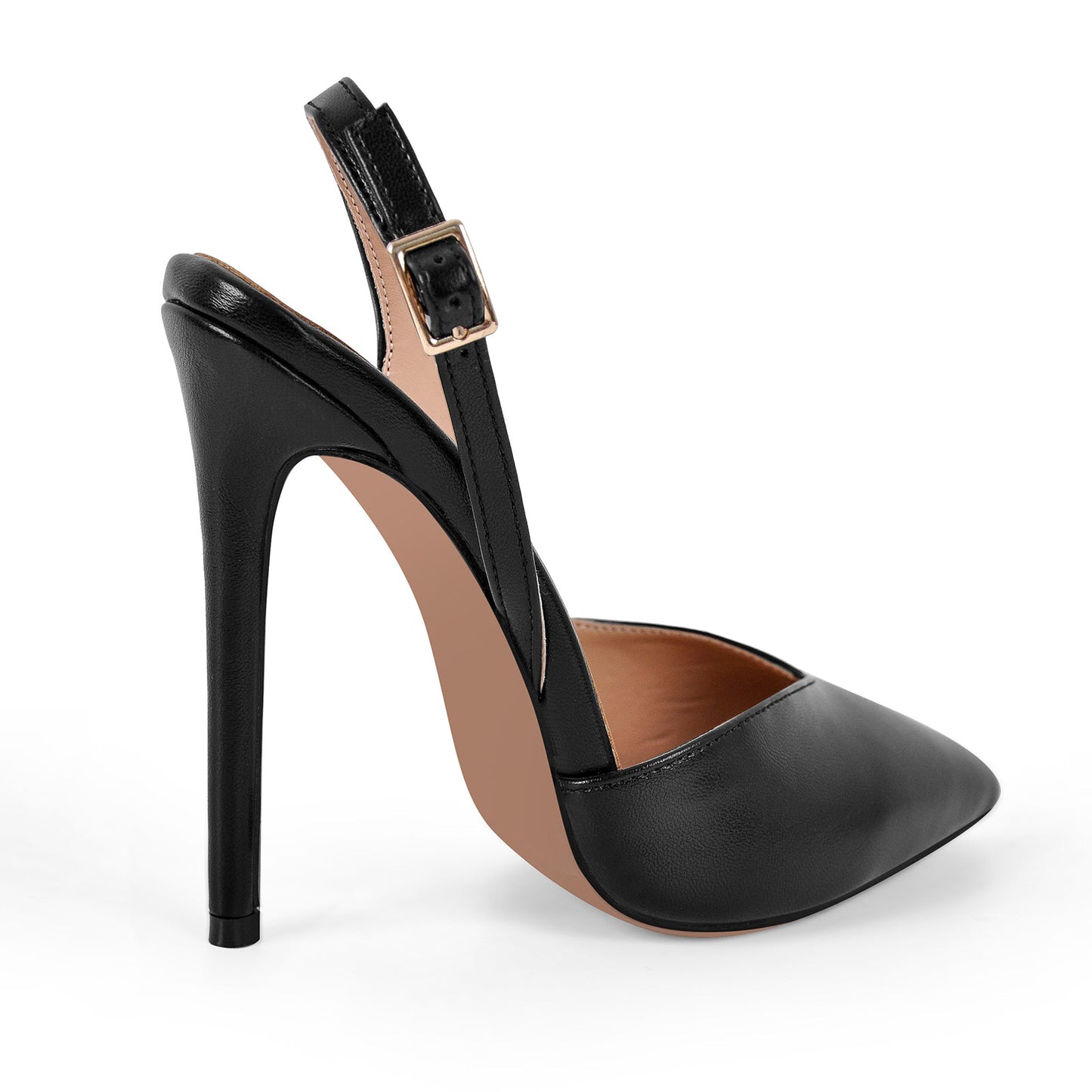 Pointed Toe Side Cut Stiletto Slingback Pumps - Onlymaker