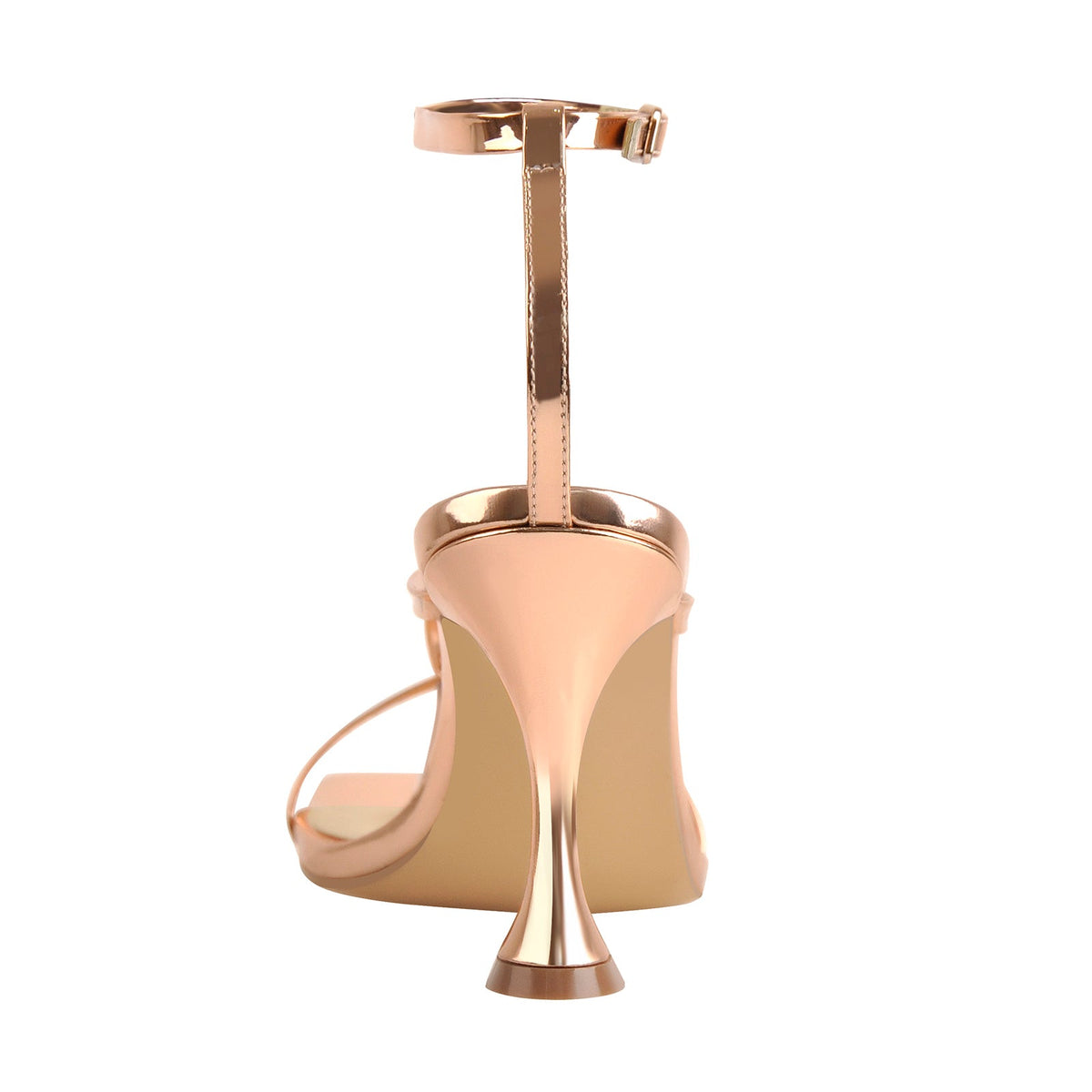 Rose Gold Band High Tapered Heels Sandals - Onlymaker