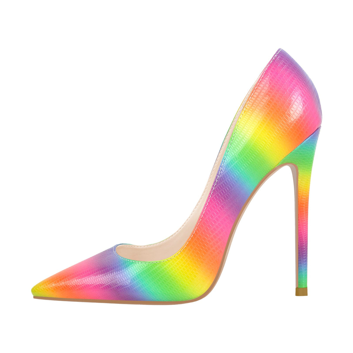 Multicolor Snake Pattern Pointed Toe Stilettos Pumps - Onlymaker