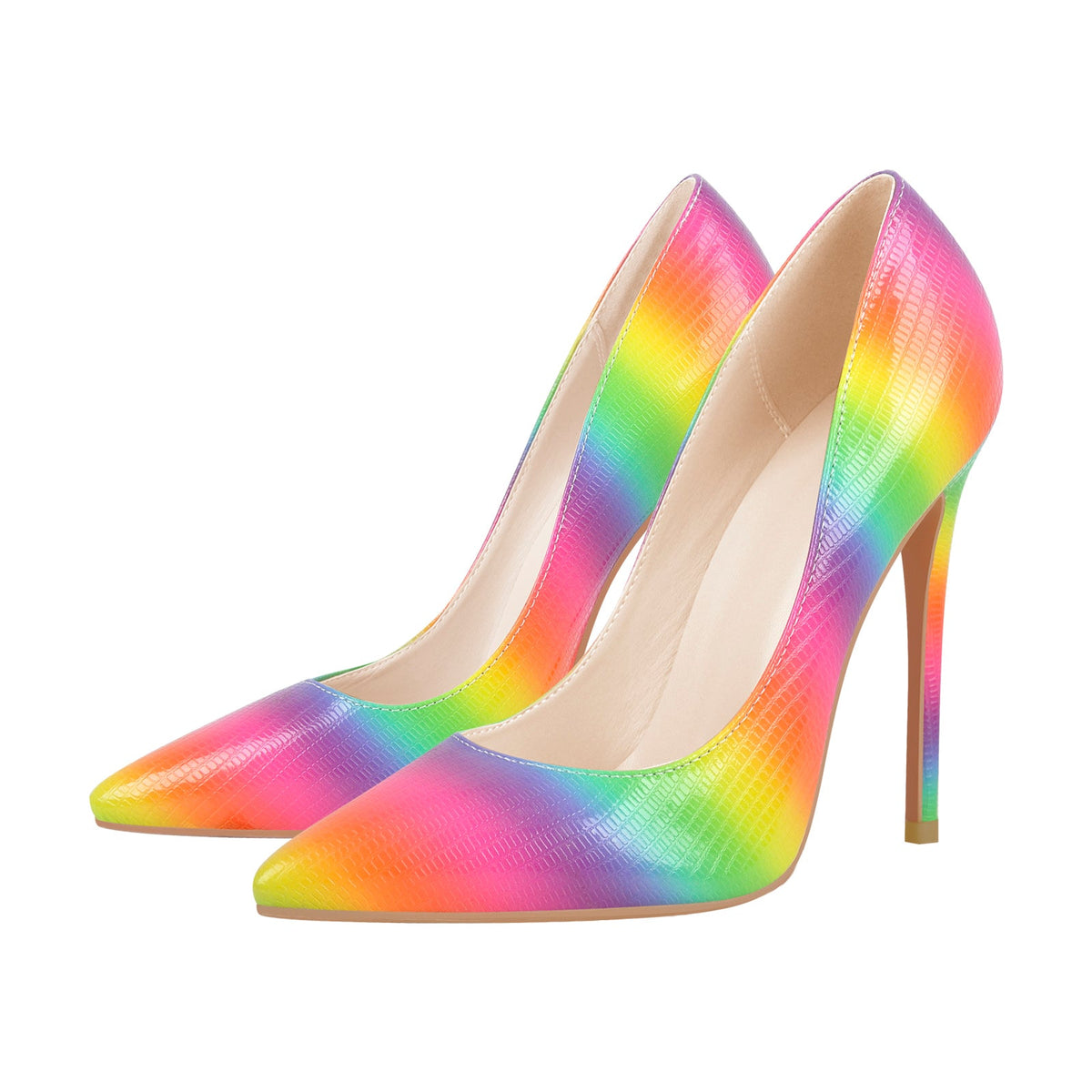 Multicolor Snake Pattern Pointed Toe Stilettos Pumps - Onlymaker