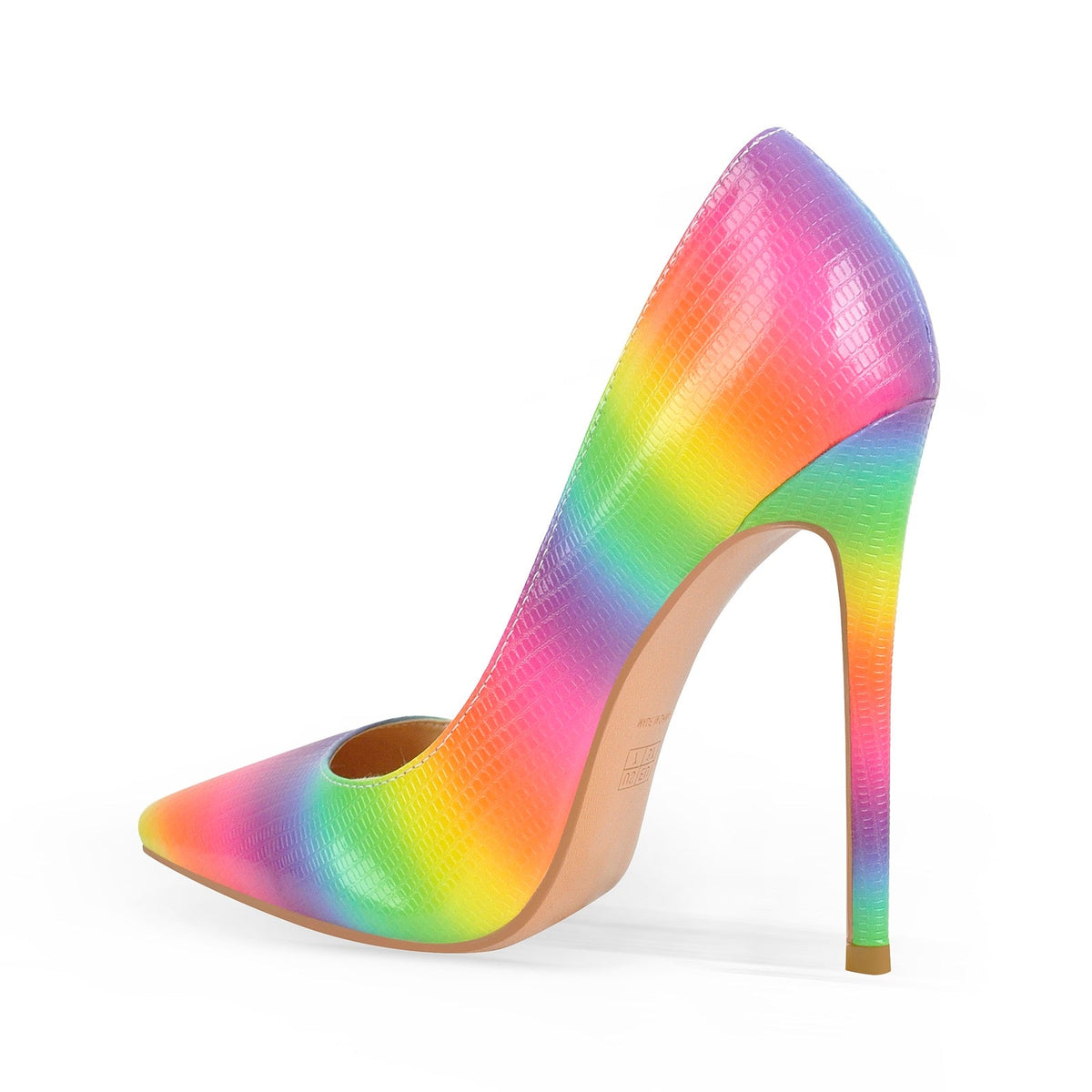 Multicolor Snake Pattern Pointed Toe Stilettos Pumps - Onlymaker