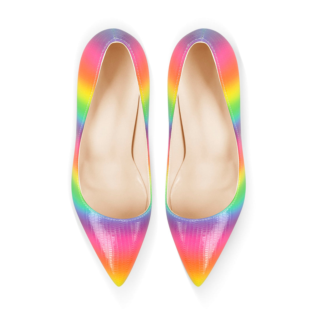 Multicolor Snake Pattern Pointed Toe Stilettos Pumps - Onlymaker