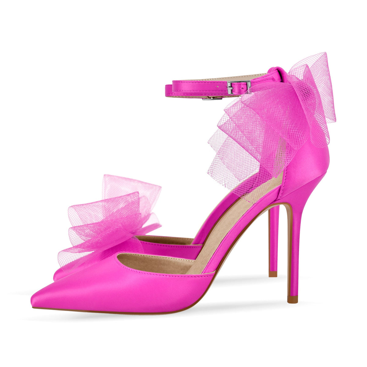 Pointed Toe High Heel Bow Stilettos - Onlymaker