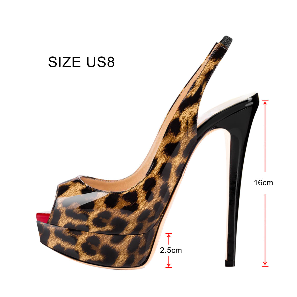 Platform High Heel Peep Toe Slingback Sandals - Onlymaker