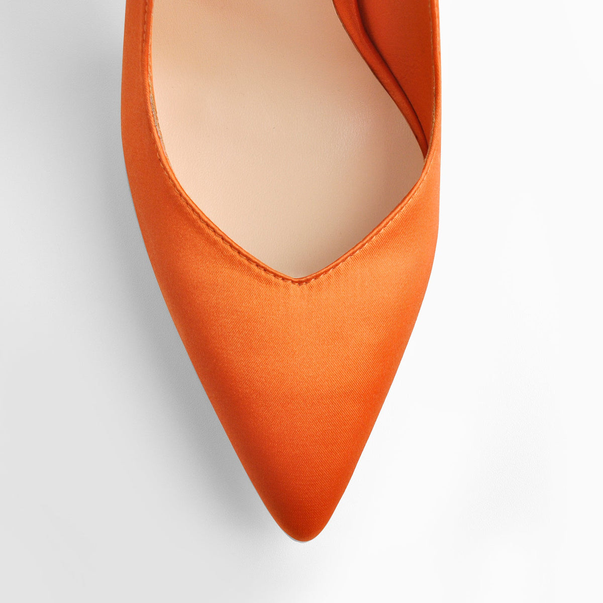 Orange Satin Strap High Heels Stiletto Pumps - Onlymaker