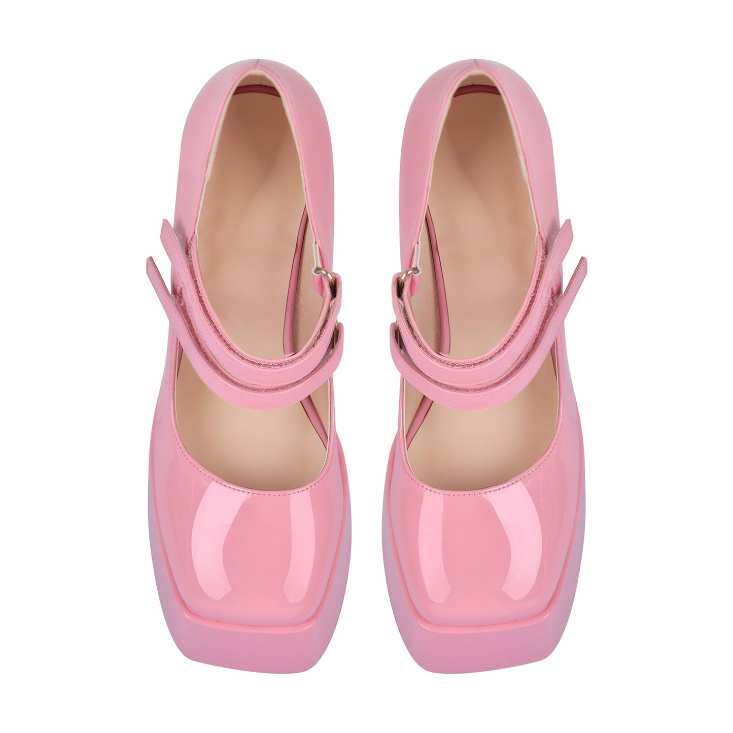 Square Toe Chunky Heel Platform Mary Jane Pumps Sandals - Onlymaker