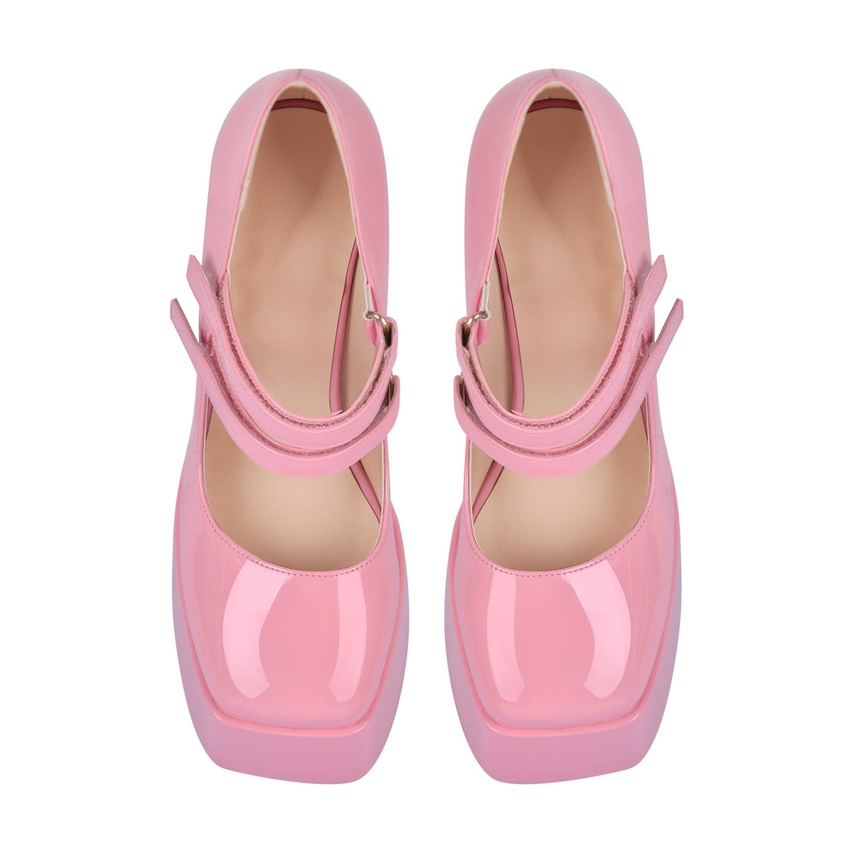 Square Toe Chunky Heel Platform Mary Jane Pumps Sandals - Onlymaker