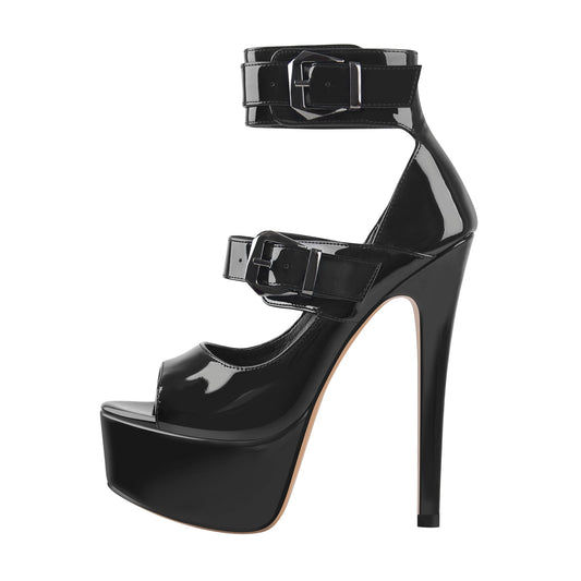 Peep Toe Platform Sandals High Heel Stilettos - Onlymaker