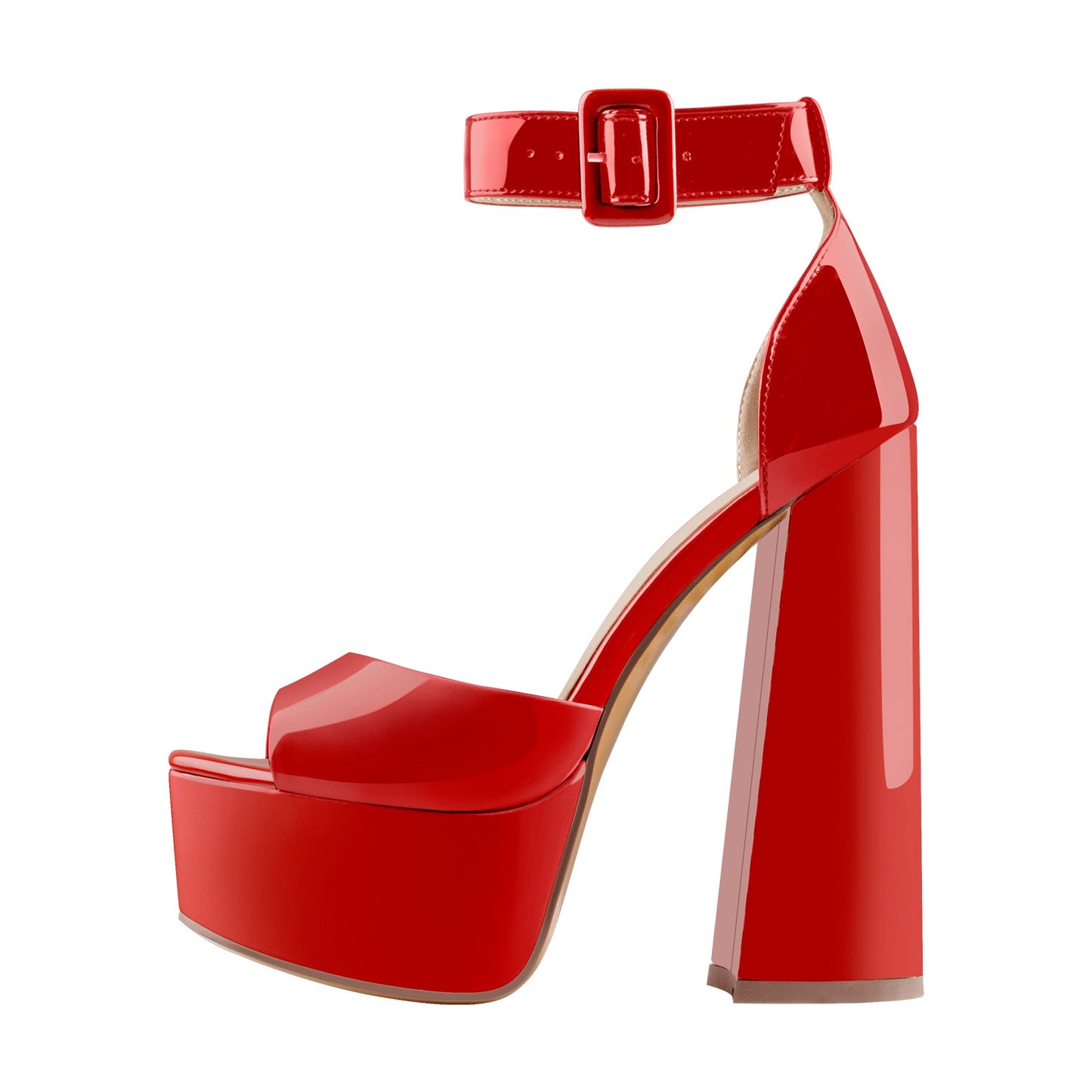 Platform Open Toe Ankle Strap Chunky Heel Sandals - Onlymaker