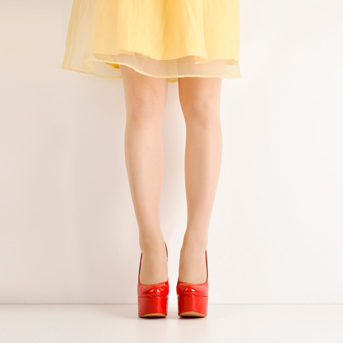 Patent Leather Rounde Toe Platform Red Stiletto High Heels Pumps - Onlymaker