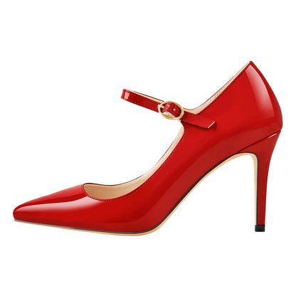 Mary Jane Patent Leather High Heel Pumps - Onlymaker