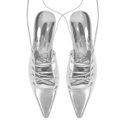 Lace up Pointed Toe Stiletto Pumps - Onlymaker