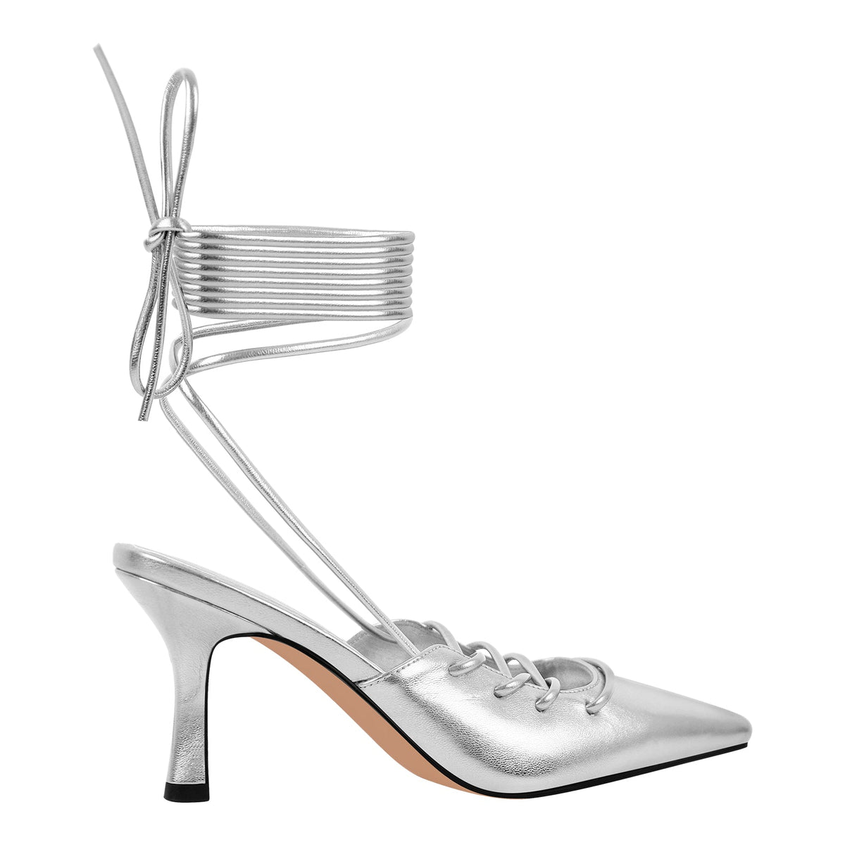 Lace up Pointed Toe Stiletto Pumps - Onlymaker