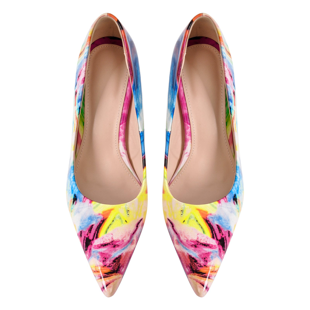 Pointed Toe Gradient Stone Stiletto Pumps - Onlymaker
