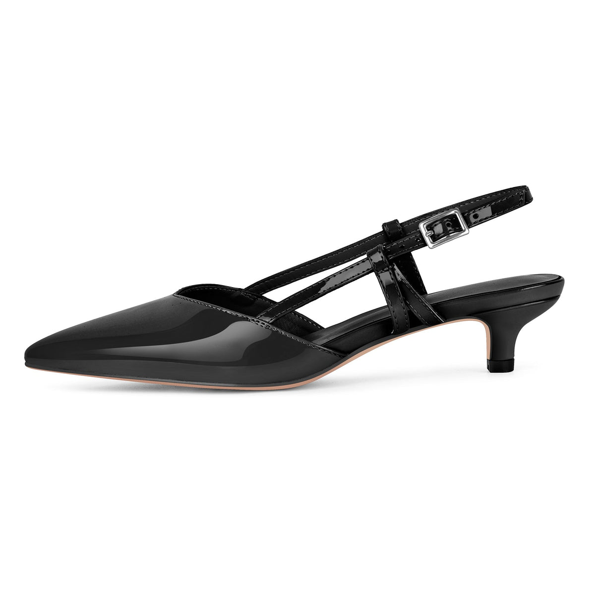 Pointed Toe Slingback Kitten Heel Pumps - Onlymaker