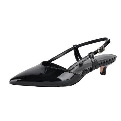 Pointed Toe Slingback Kitten Heel Pumps - Onlymaker