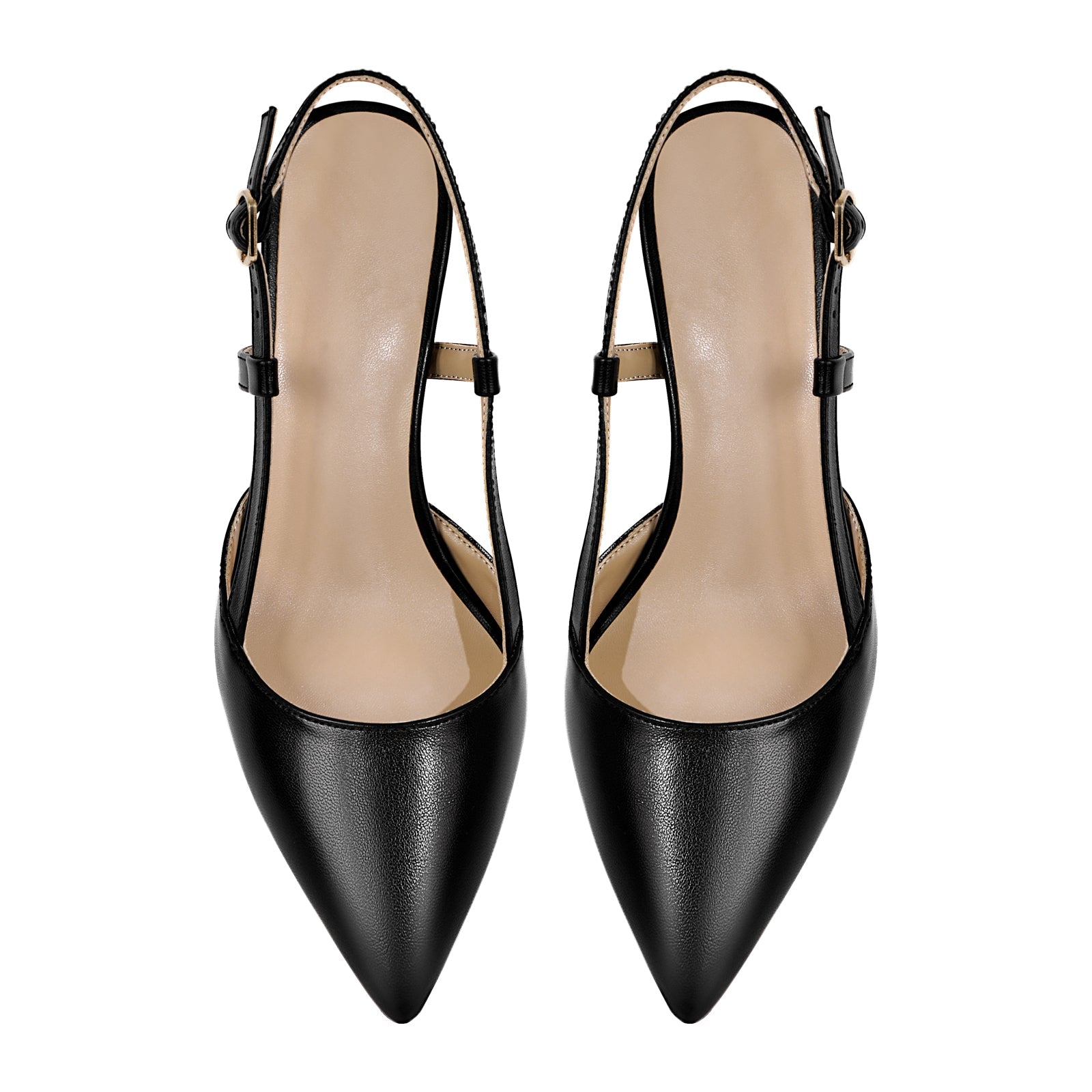 Pointed Toe Kitten Heel Slingback Pumps - Onlymaker