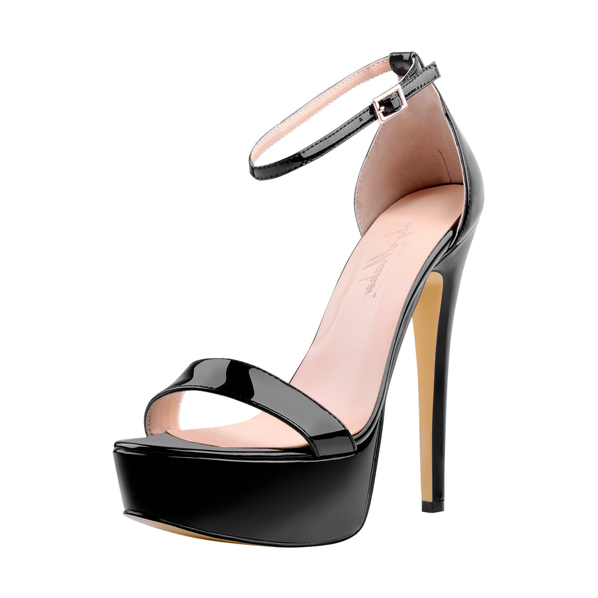 Ankle Strap Platform Stiletto Single Band Sandals - Onlymaker
