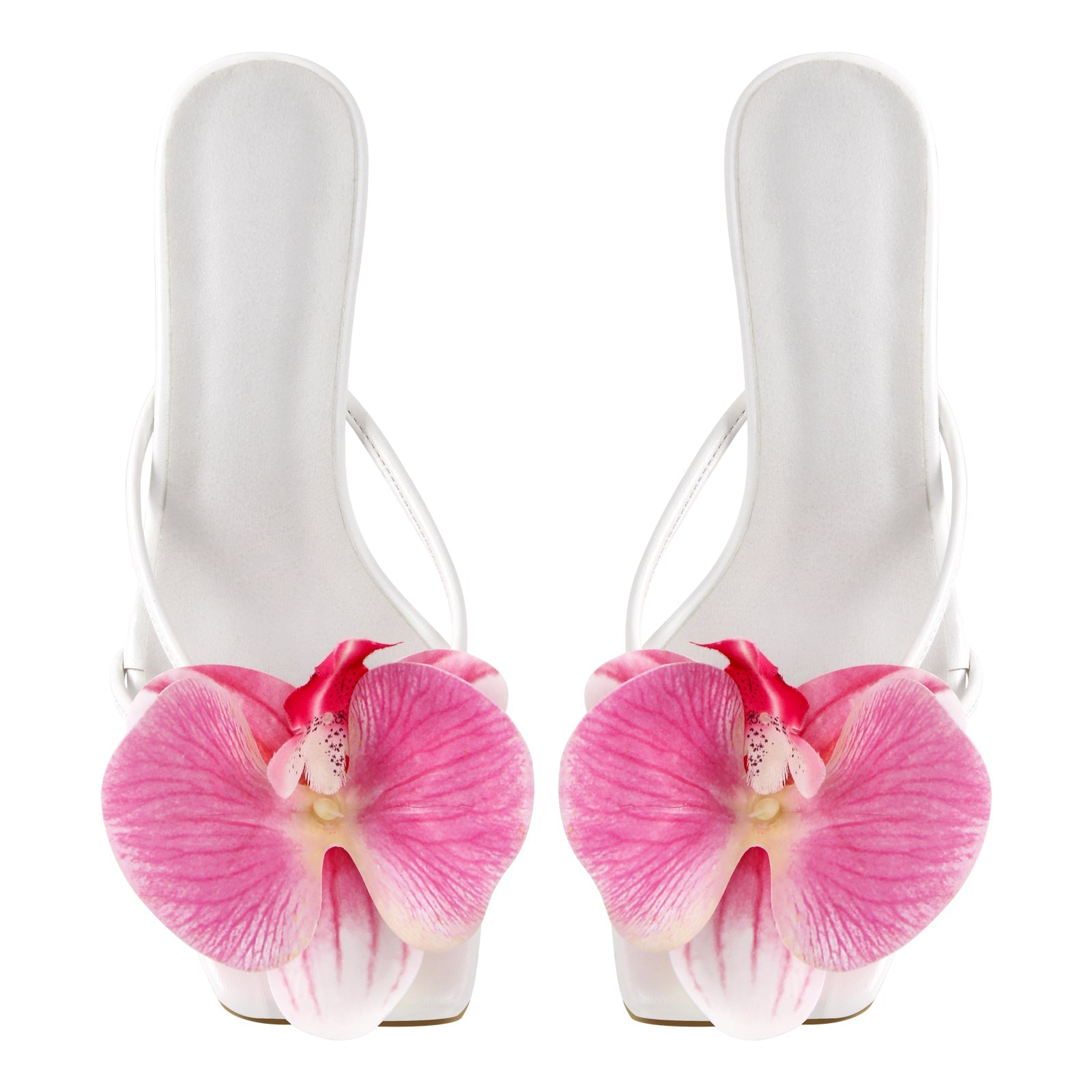 Flower Square Toe Thong Sandals Mules - Onlymaker
