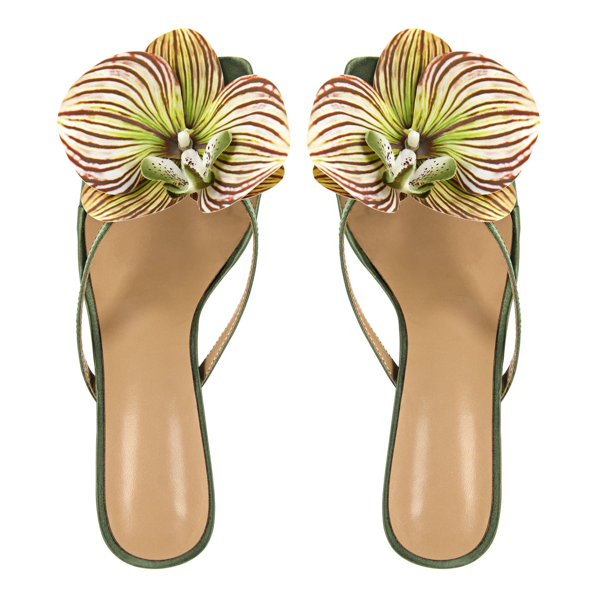 Square Toe Flower Thong Mules - Onlymaker