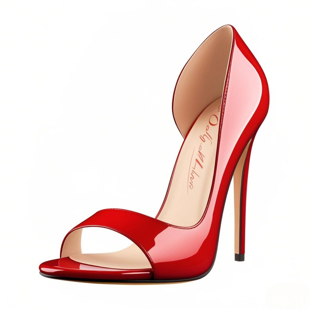 Black Open Toe Side Cut Stiletto High Heel Sandals - Onlymaker