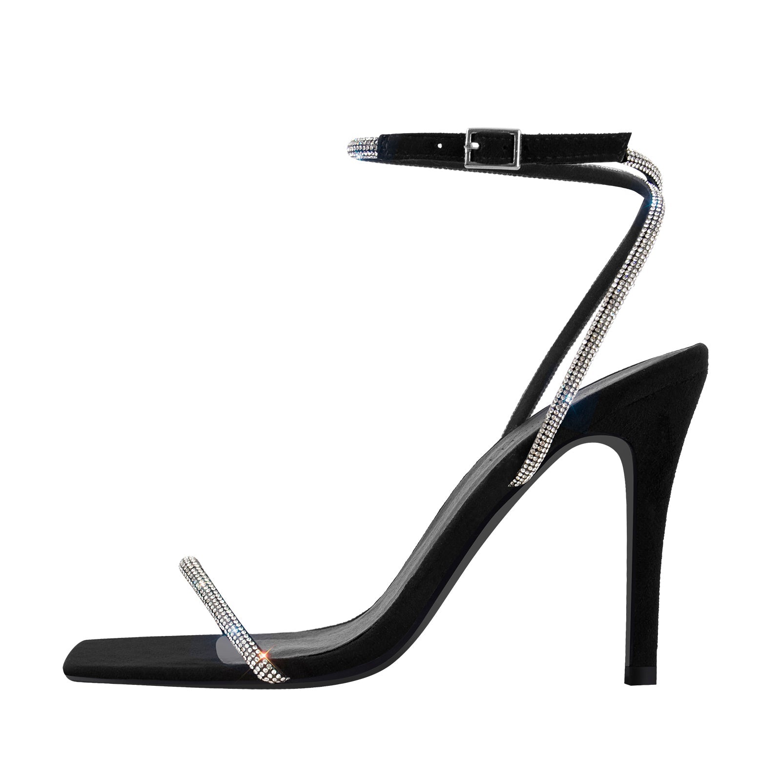 Rhinestones Ankle Strap Stilettos Sandals - Onlymaker