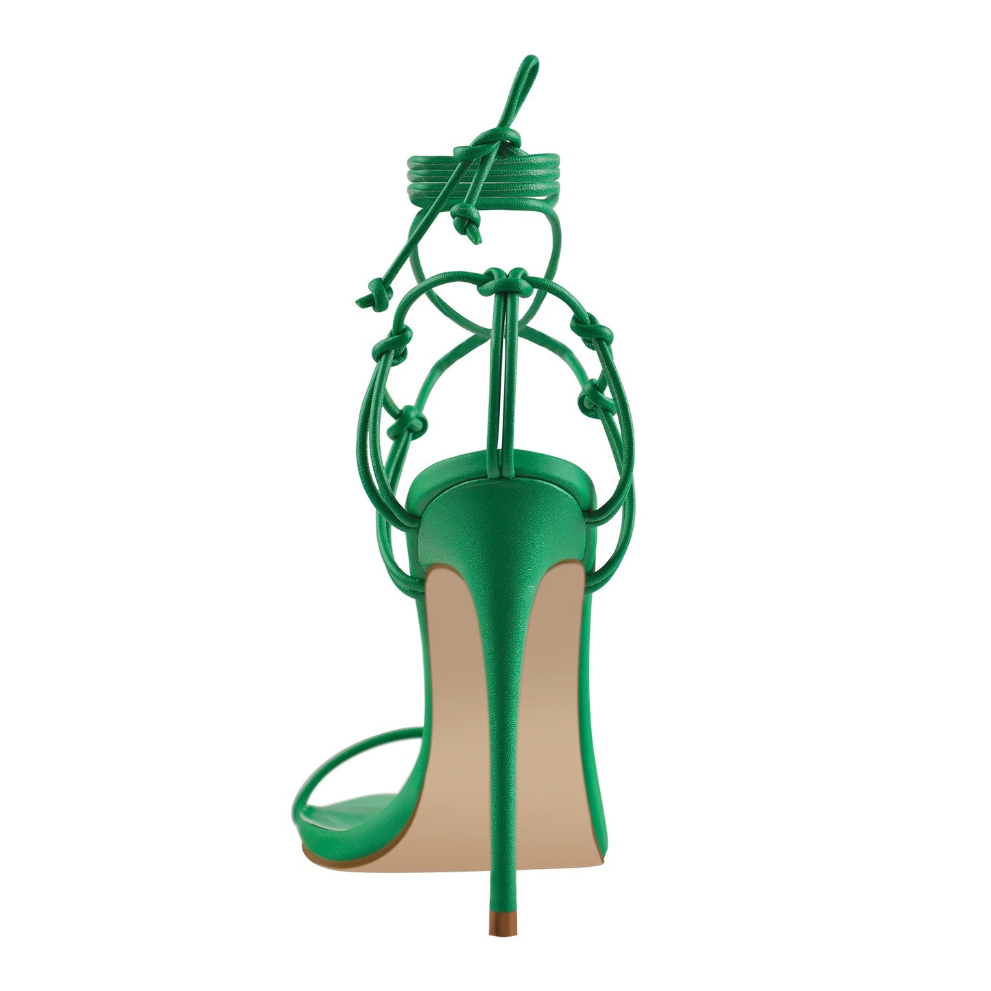 Pointed Toe Lace Up Strap High Heel Sandals - Onlymaker