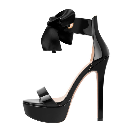 Single Band Ankle Strap Platform Stiletto Sandals - Onlymaker