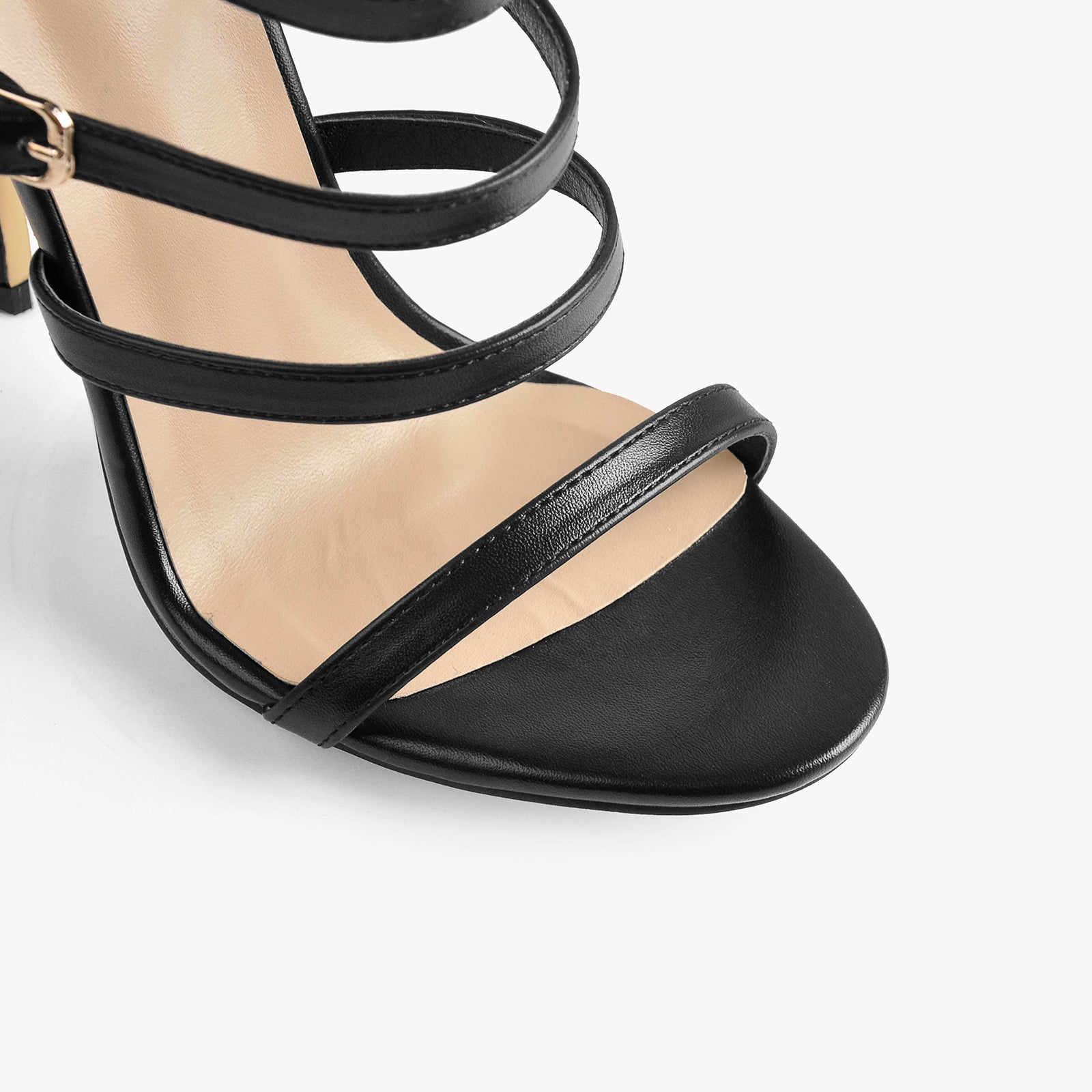 Black Gladiator Open Toe Zip High Heel Stiletto Sandals - Onlymaker