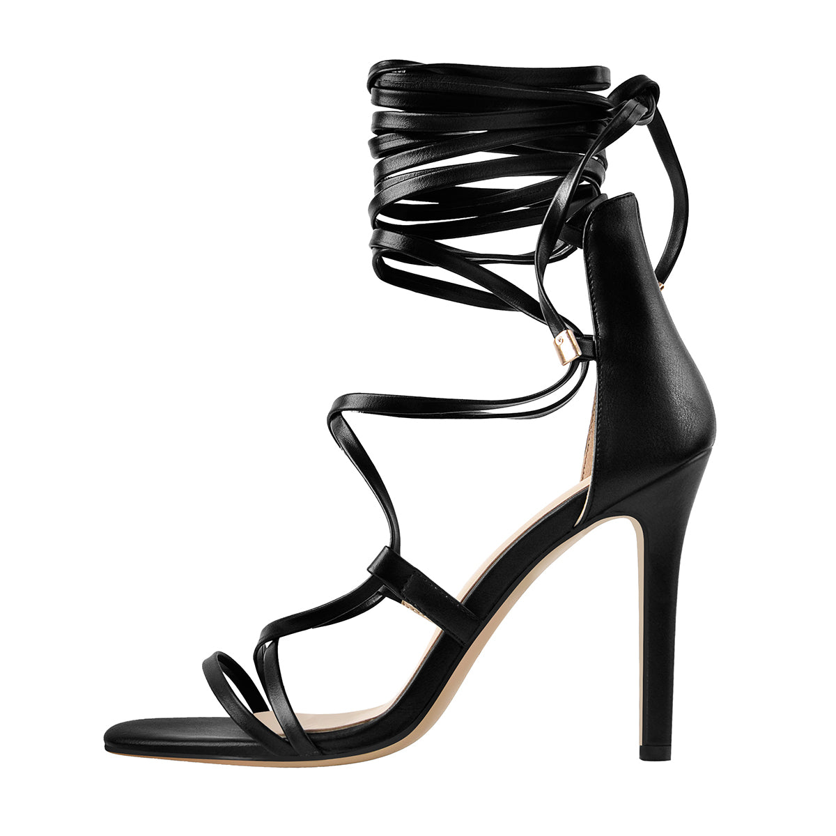 Lace up High Heels Gold Gladiator Stiletto Sandals - Onlymaker
