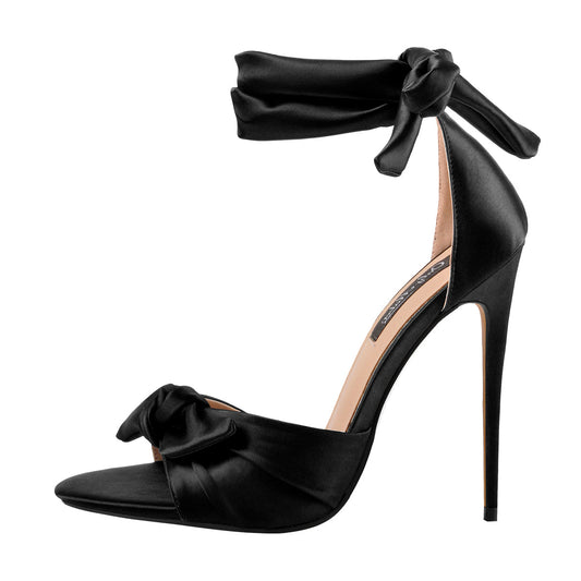 Bow Ankle Strap Stilettos Heel Sandals - Onlymaker
