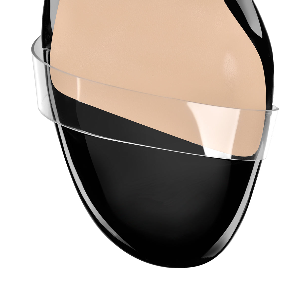 Ankle Clear Strap Transparent Perspex Chunky Heels Sandals - Onlymaker