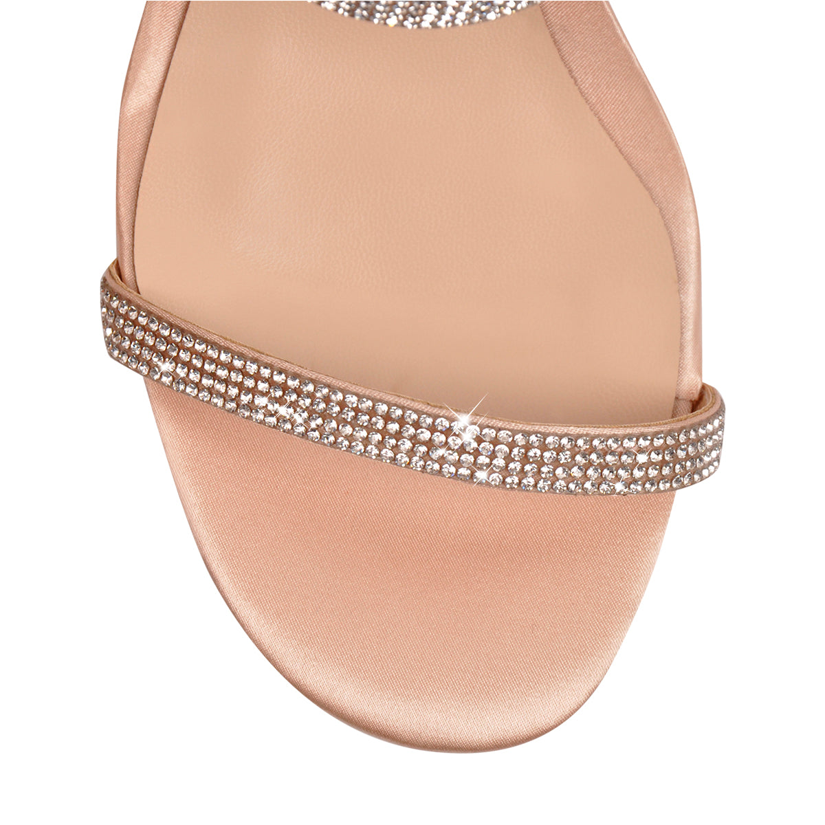 Rhinestone Strap Lucite Clear Block Chunky Perspex High Heels Sandals - Onlymaker