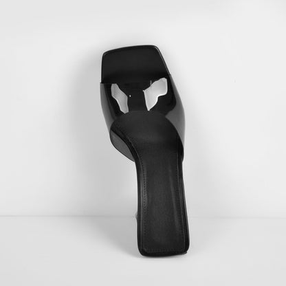 Clear Chunky Heel Sandals Mules - Onlymaker