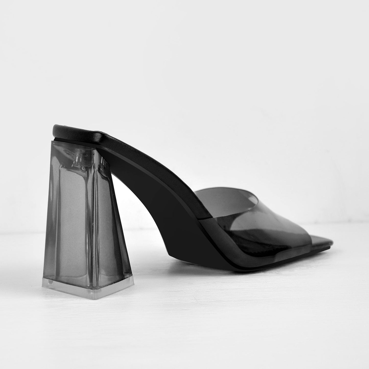 Clear Chunky Heel Sandals Mules - Onlymaker
