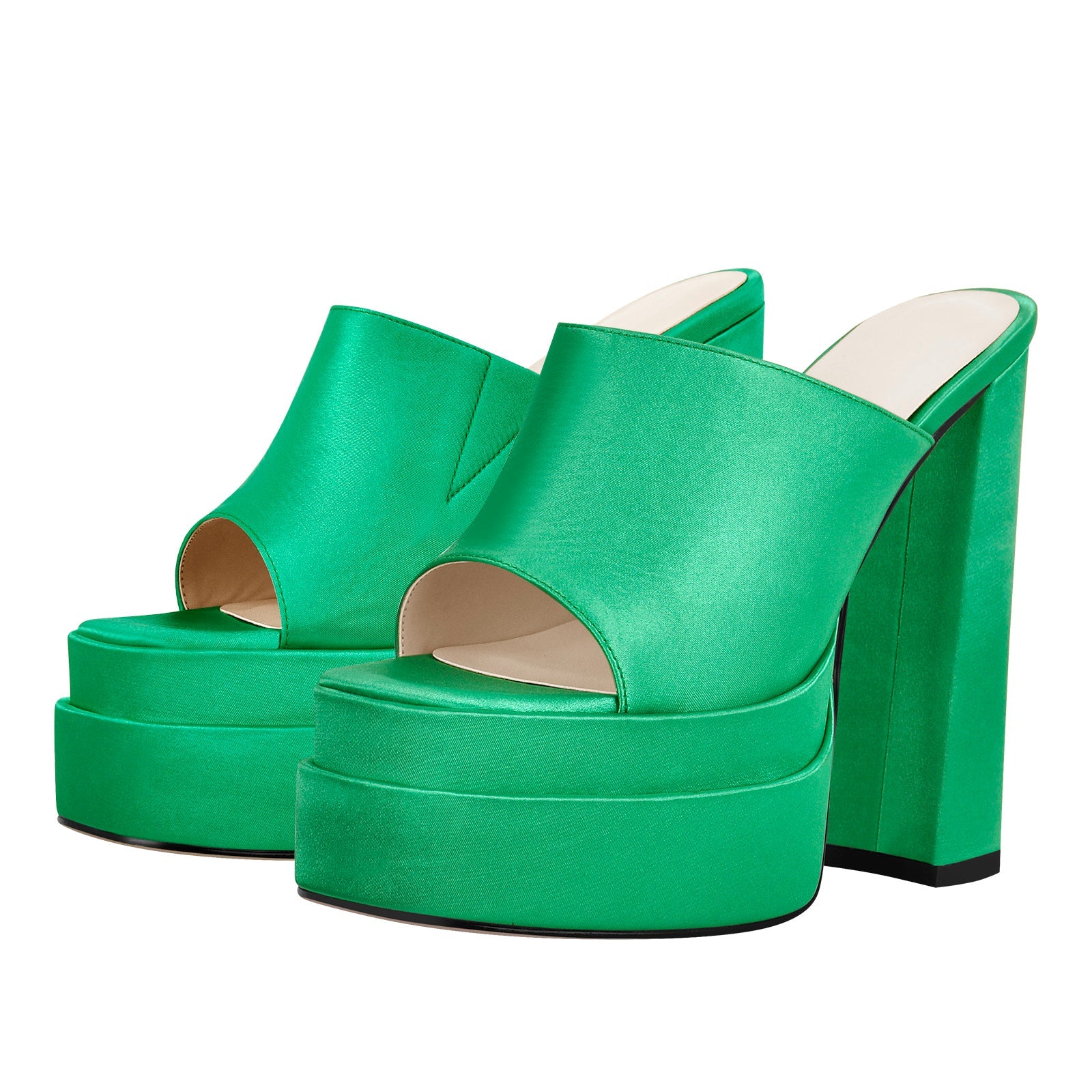 Platform Chunky High Heel Mules Sandals - Onlymaker