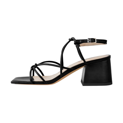 Criss Cross Gladiator Strappy Chunky Heel Sandals - Onlymaker